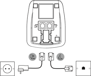 Connecting the base and handset