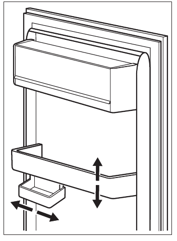 Positioning the door shelves
