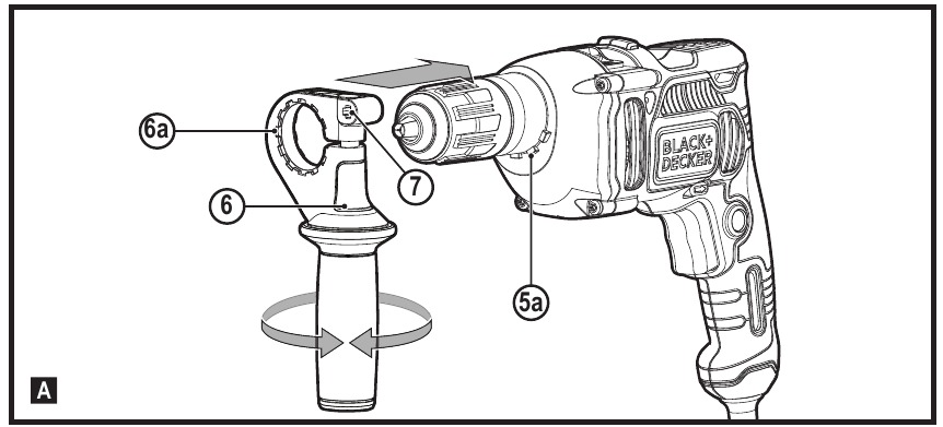 Fitting the side handle and depth stop