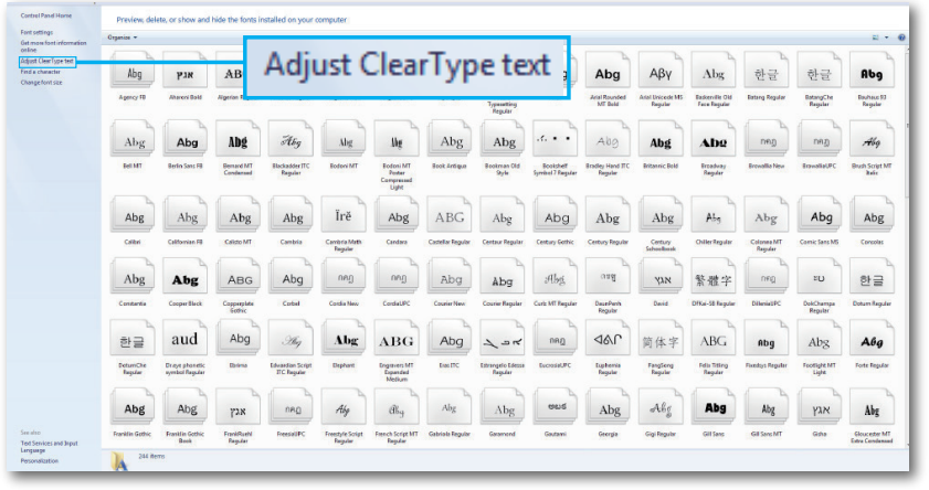 Adjust Clear Type Text
