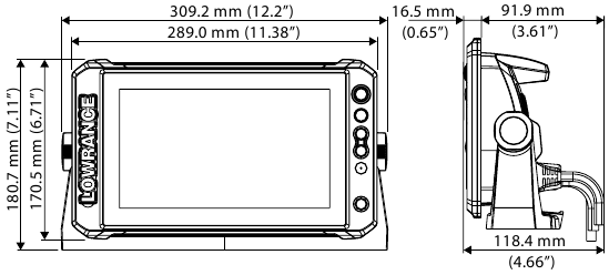 Dimensions - 9' unit