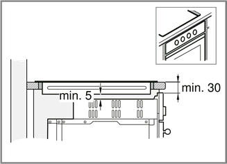 Installation above an oven