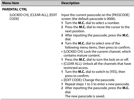 FUNCTION settings - Part 3