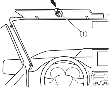 Install the microphone clip on the sun visor