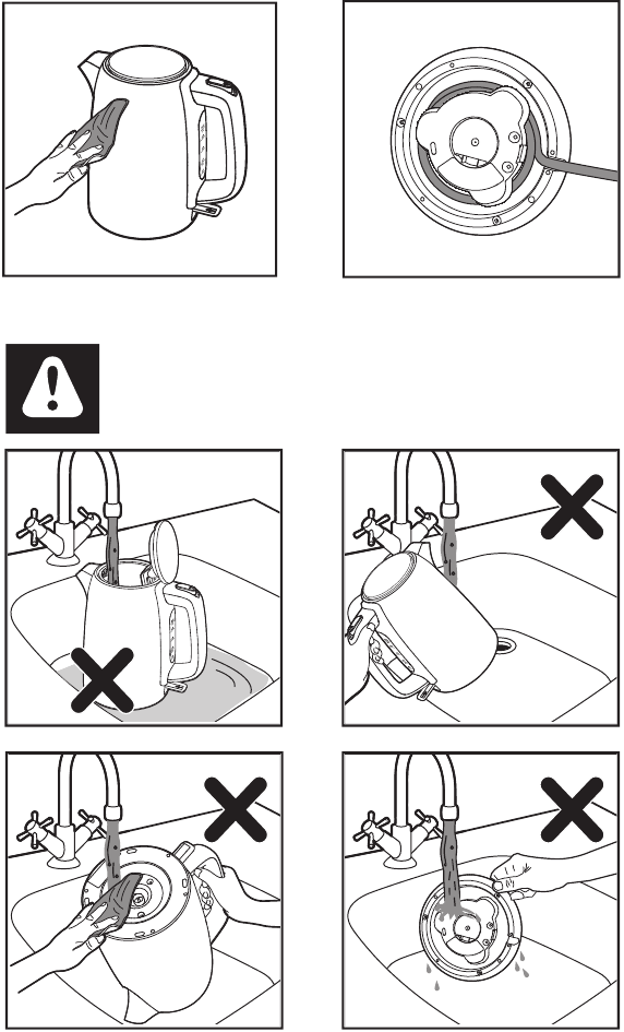 Cleaning the kettle and the base