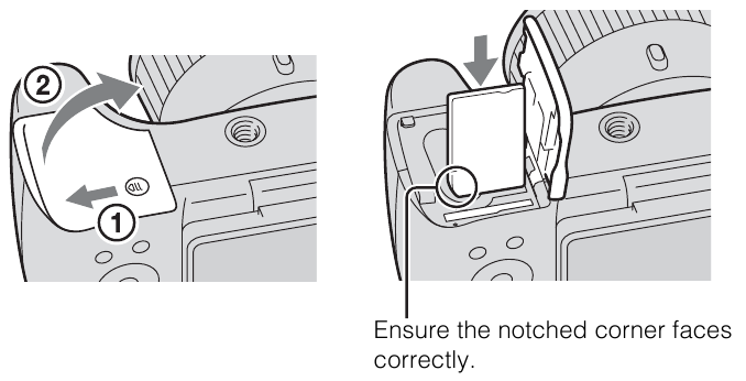 Inserting a memory card 