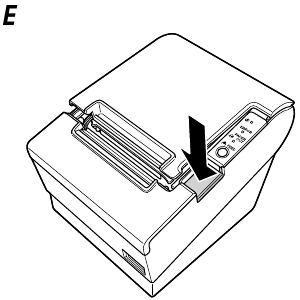 Installing Roll Paper - Step 1 - Press the button