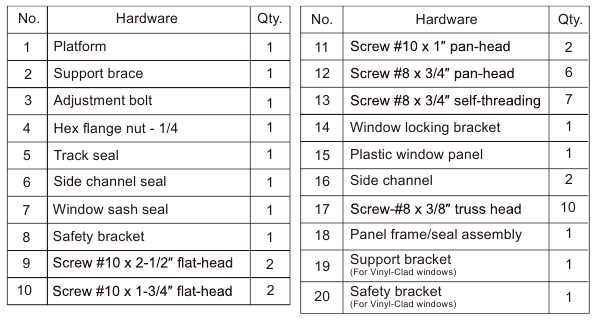 Installation Instructions - Step 1