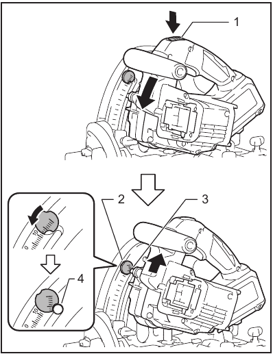 Removing the blade - Step 1