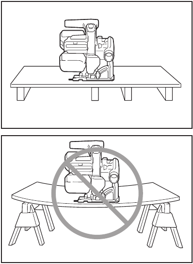 Supporting large panels to avoid blade pinching