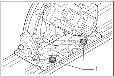 Using a Guide rail - Tightening adjusting screws