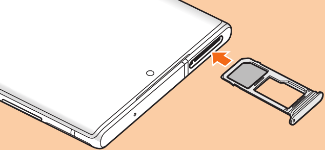Attaching the au IC card/microSD memory card tray