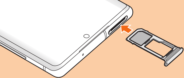 Attaching the au IC card/microSD memory card tray