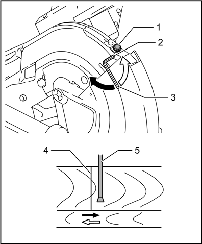Adjusting the laser line on the left side of the blade