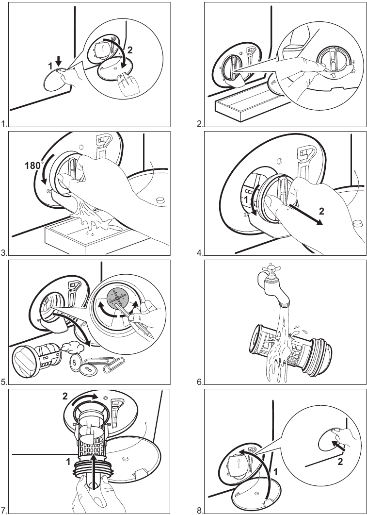 CARE AND CLEANING - Cleaning the drain pump