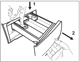 Cleaning the detergent dispenser - Step 1