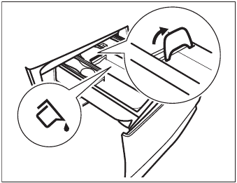 Positioning the detergent flap - Step 2