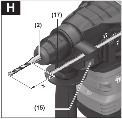 Operation - Setting the drilling depth
