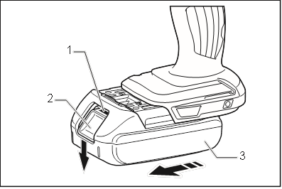 Installing or removing battery cartridge