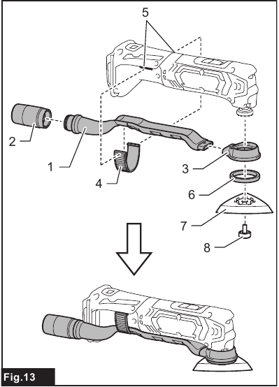 OPERATION - Installing dust extraction attachment
