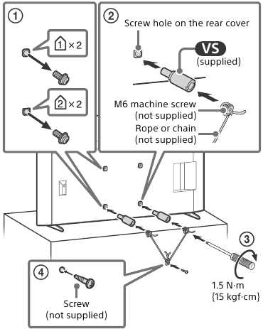 Secure the TV to the Stand - Step 1