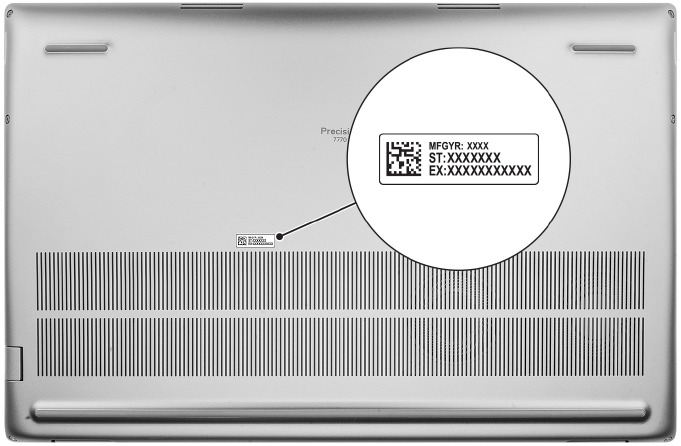 Views of the Product - Service Tag Location