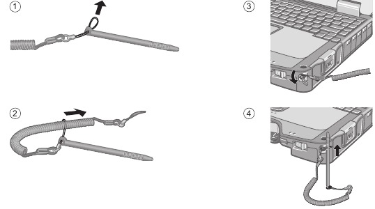  Attaching the stylus to the computer