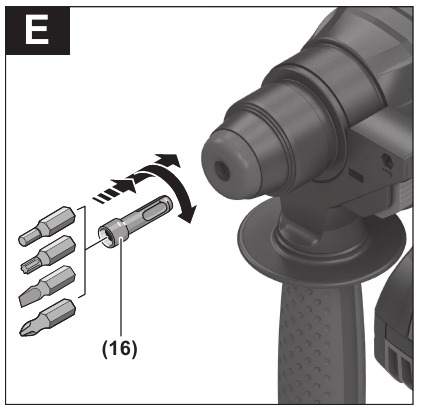 Inserting screwdriver bits
