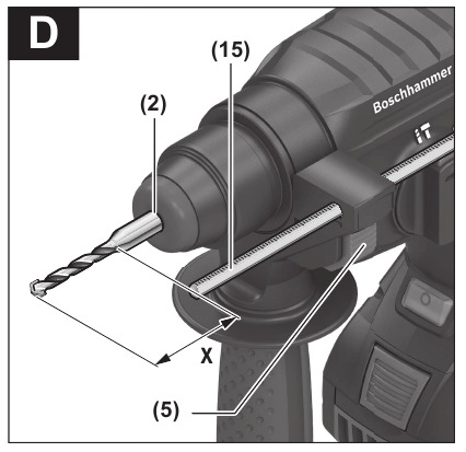 Setting the drilling depth