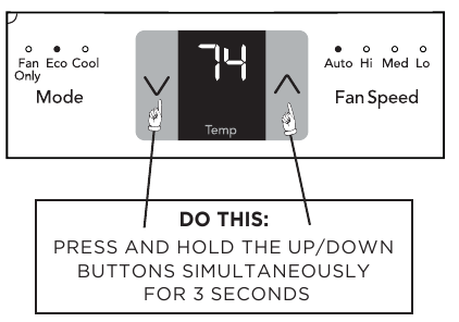 TO CHANGE TEMPERATURE DISPLAY - Step 1