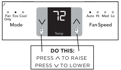 TO CHANGE TEMPERATURE SETTlNG - Step 1