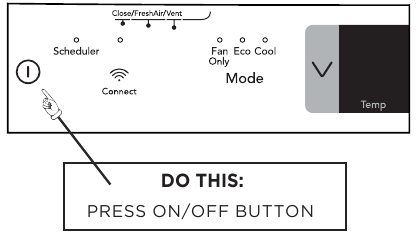 TO TURN UNIT ON - Step 1