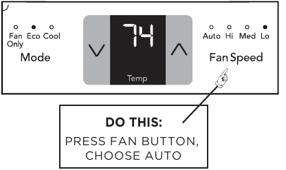 TO USE AUTO FAN FEATURE - Step 1