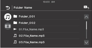 Playback - Searching for a file from a list screen
