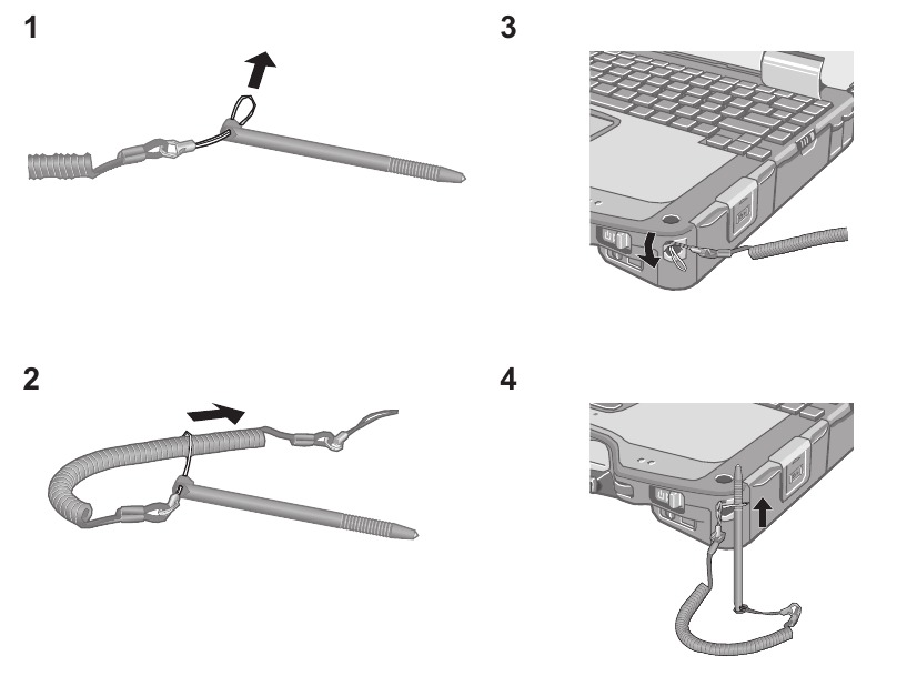 Attaching the stylus to the computer