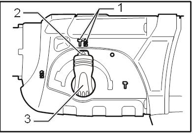 Selecting the action mode - Rotation with hammering