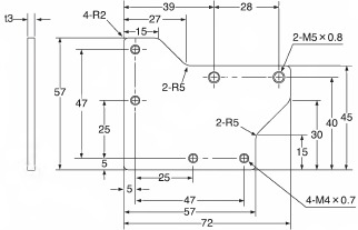 DIMENSIONS - MS-LX-1 Sensor mounting bracket