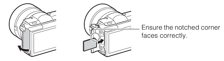 Inserting a memory card