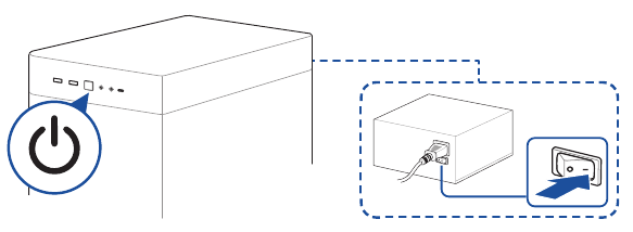 Turn on the PSU and your PC