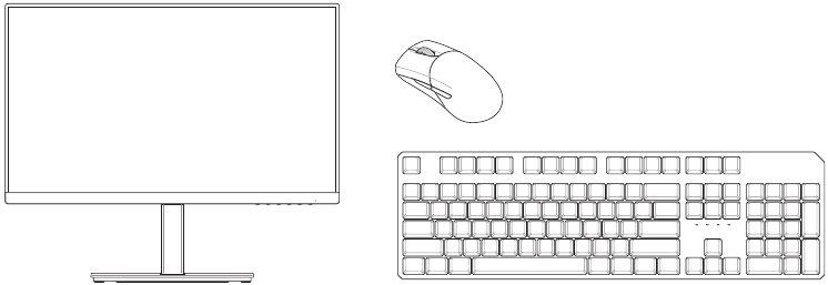 Connect peripherals (monitor, keyboard, mouse, etc)