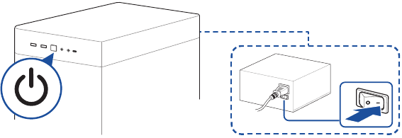 Turn on the PSU and your PC