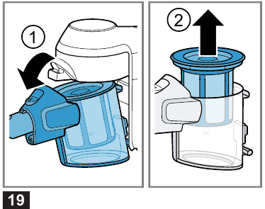 Cleaning the filter unit - Step 1