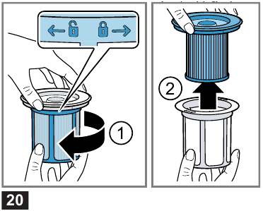 Cleaning the filter unit - Step 2