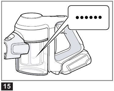 Emptying the dust container - Step 1