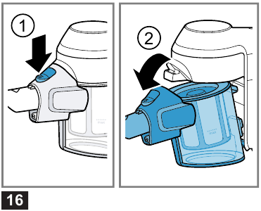 Emptying the dust container - Step 2