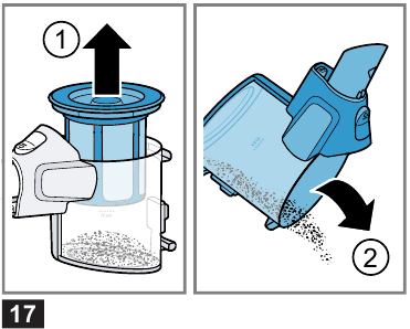 Emptying the dust container - Step 3