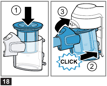 Emptying the dust container - Step 4