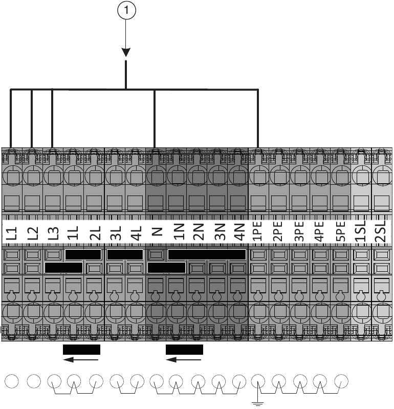 Terminal connections in electric box