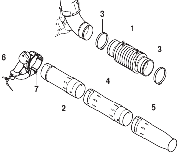 Assembling blow pipe and control handle - Step 1