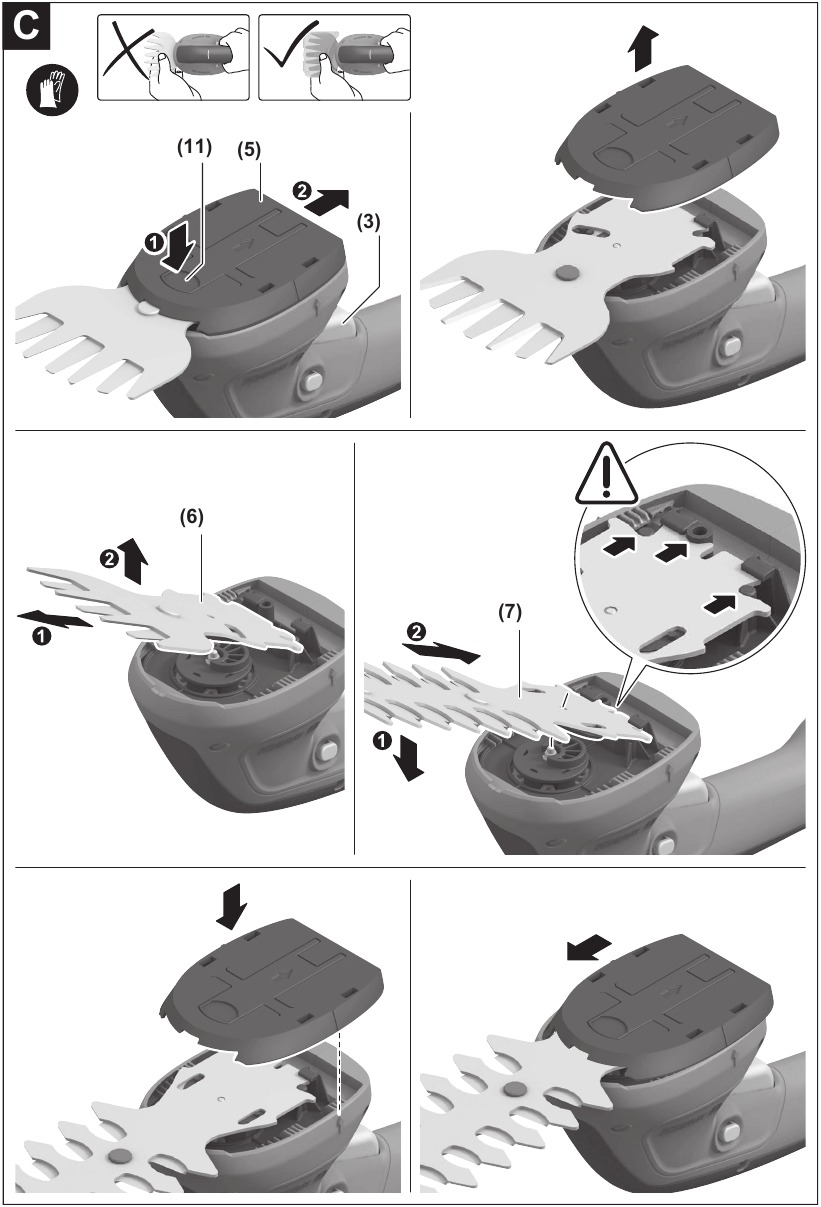 Starting Operation - Mounting/Removing the Blade